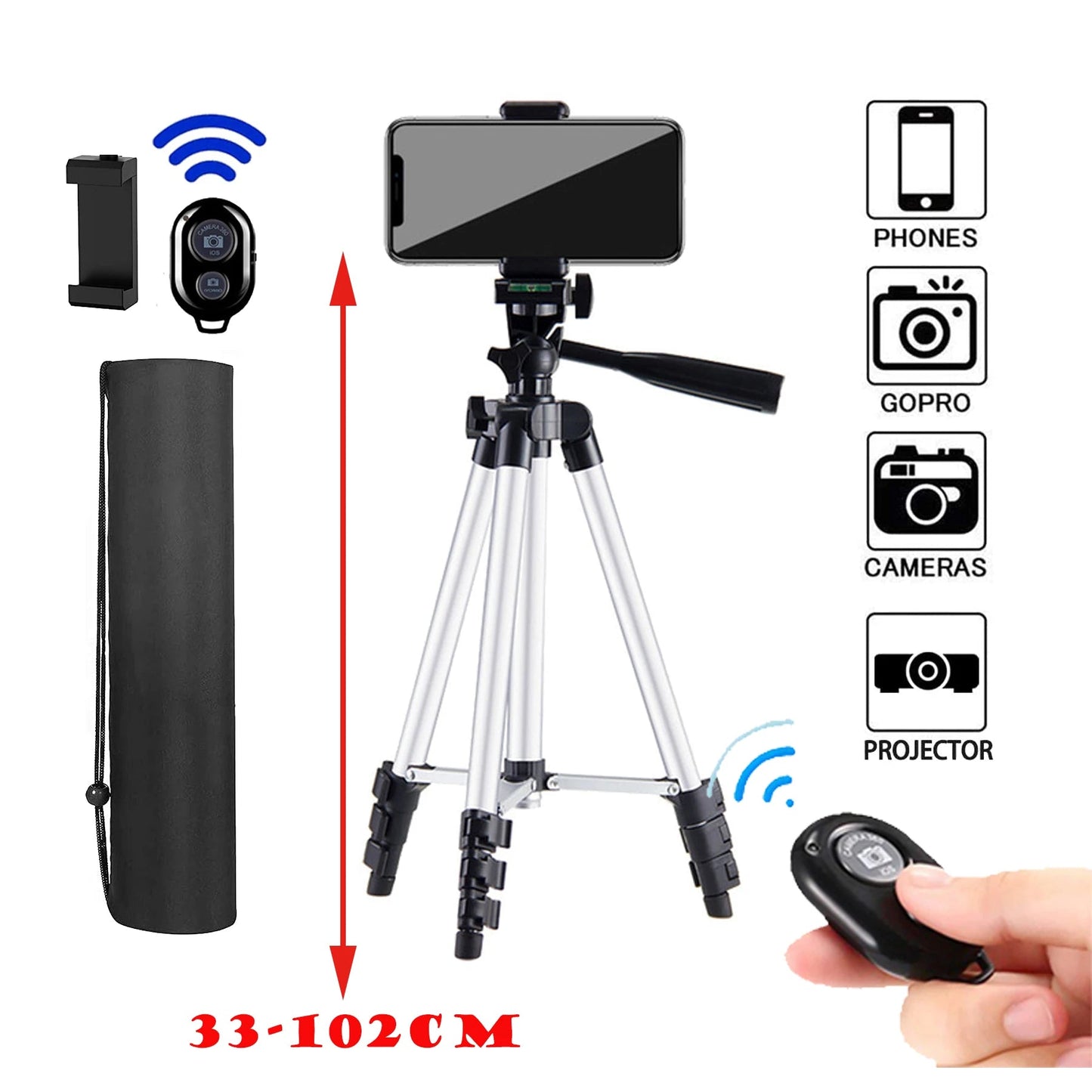 103cm Lightweight Camera Tripod For Mobile Tripod Camera Portable SLR Bluetooth - compatible Desktop Cam Stand Monopod Smartphone - Etienne TECH - ELECTRONIQUEelectronique