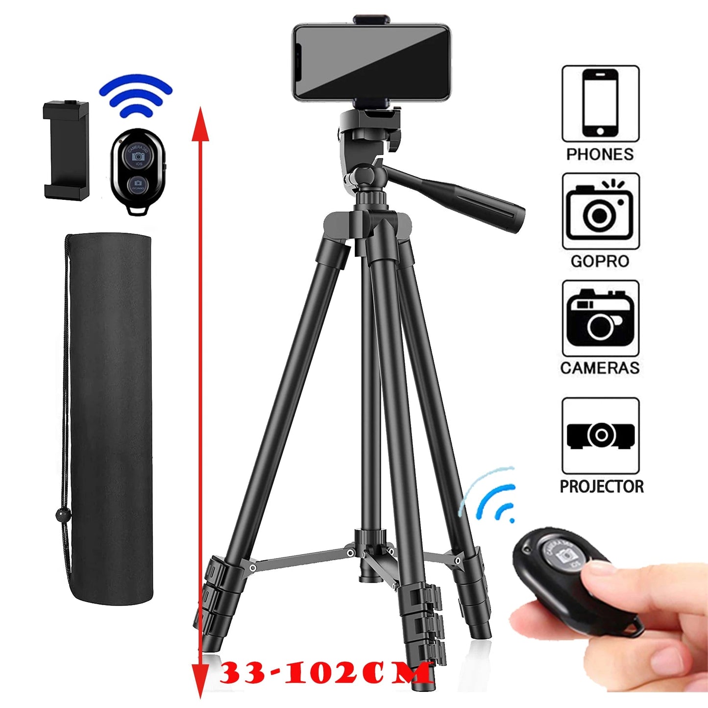 103cm Lightweight Camera Tripod For Mobile Tripod Camera Portable SLR Bluetooth - compatible Desktop Cam Stand Monopod Smartphone - Etienne TECH - ELECTRONIQUEelectronique
