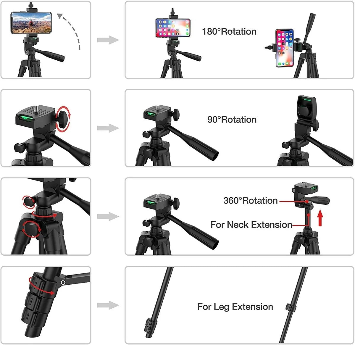 103cm Lightweight Camera Tripod For Mobile Tripod Camera Portable SLR Bluetooth - compatible Desktop Cam Stand Monopod Smartphone - Etienne TECH - ELECTRONIQUEelectronique