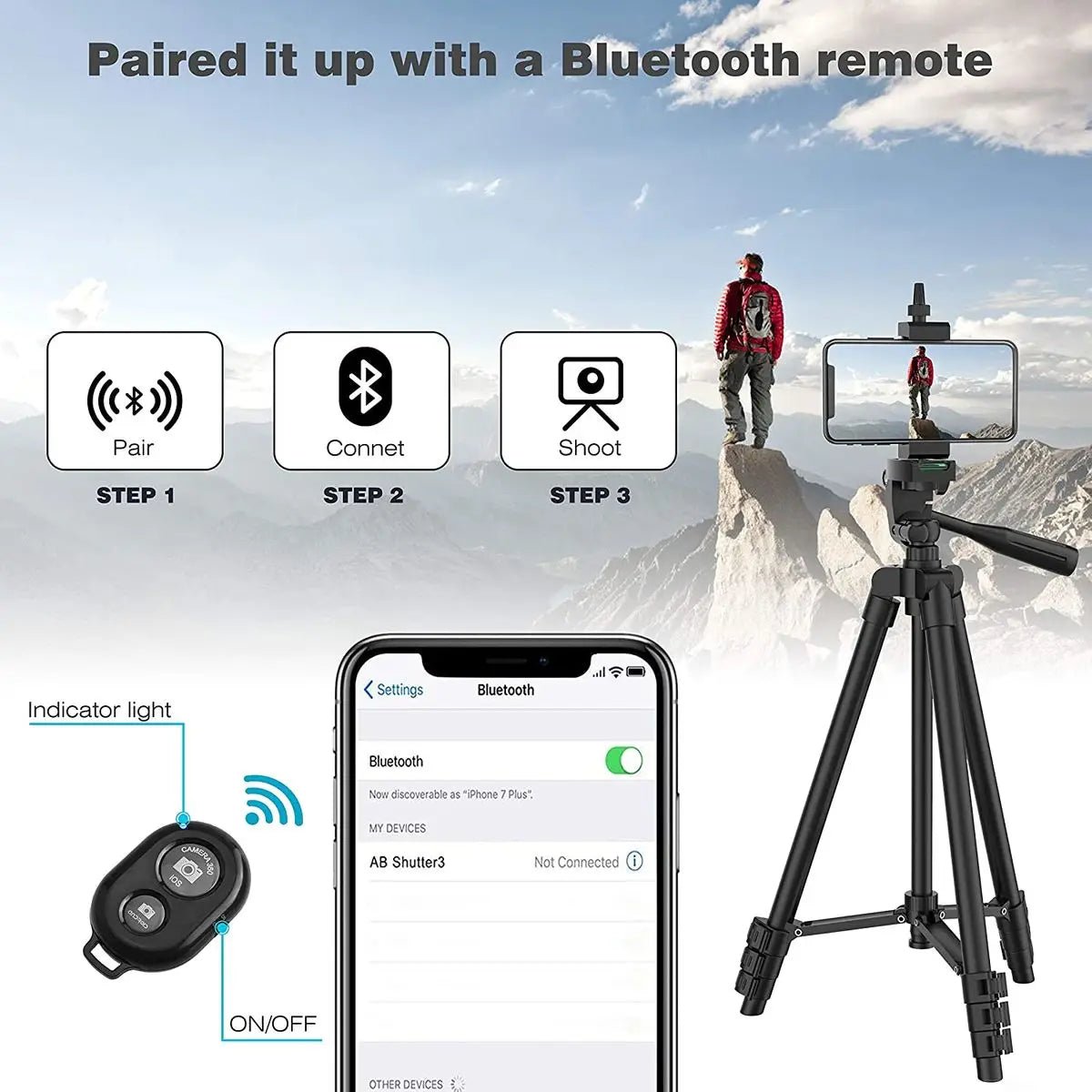 103cm Lightweight Camera Tripod For Mobile Tripod Camera Portable SLR Bluetooth - compatible Desktop Cam Stand Monopod Smartphone - Etienne TECH - ELECTRONIQUEelectronique
