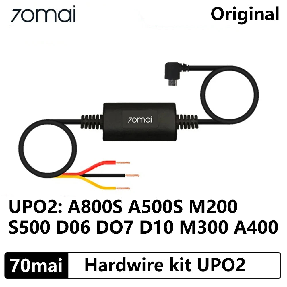 70mai Parking Surveillance Cable UP02 for 70mai A200 M200 S500 4K A800S A500S D06 M300 Hardwire Kit UP02 24H Parking Monitor - Etienne TECH - ELECTRONIQUEelectronique