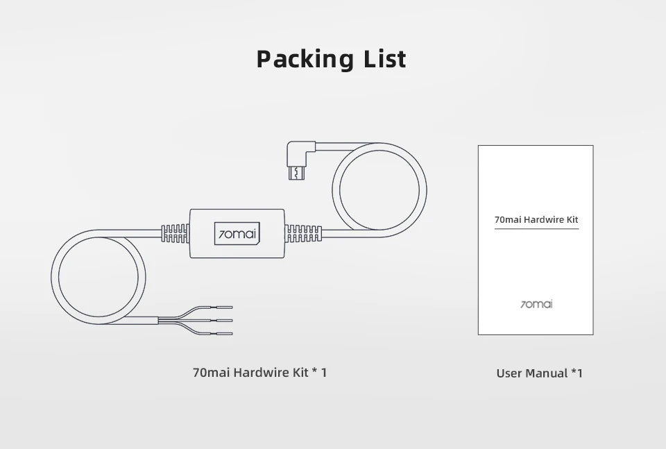 70mai Parking Surveillance Cable UP02 for 70mai A200 M200 S500 4K A800S A500S D06 M300 Hardwire Kit UP02 24H Parking Monitor - Etienne TECH - ELECTRONIQUEelectronique