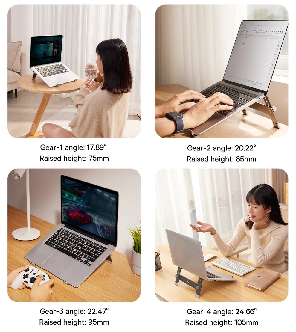 Baseus Laptop Stand Foldable Aluminum Alloy Portable Notebook Stand For Macbook Air Pro 10 - 17'' Computer Bracket Laptop Holder - Etienne TECH - ELECTRONIQUEelectronique