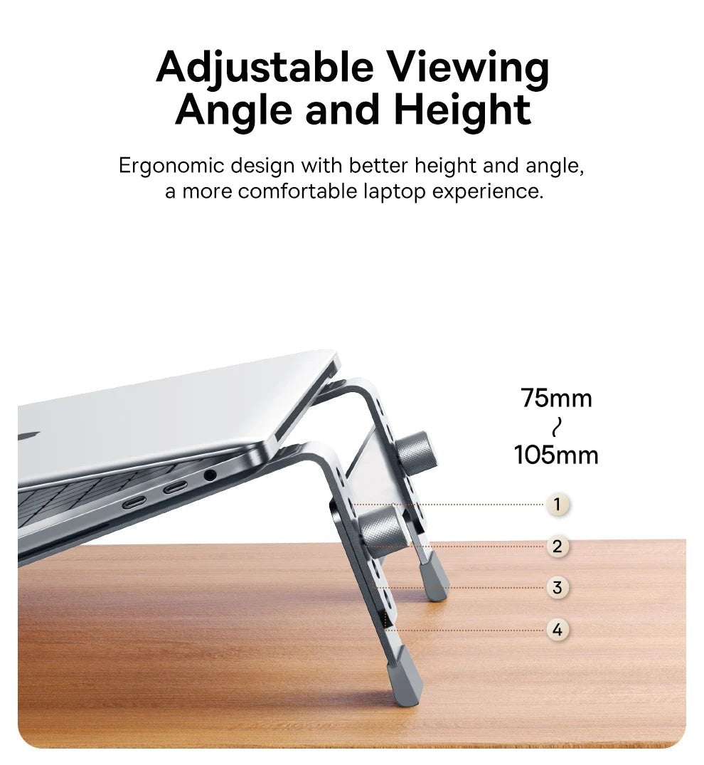 Baseus Laptop Stand Foldable Aluminum Alloy Portable Notebook Stand For Macbook Air Pro 10 - 17'' Computer Bracket Laptop Holder - Etienne TECH - ELECTRONIQUEelectronique