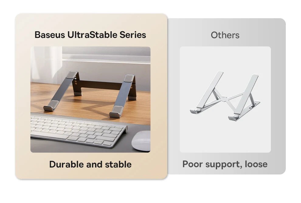 Baseus Laptop Stand Foldable Aluminum Alloy Portable Notebook Stand For Macbook Air Pro 10 - 17'' Computer Bracket Laptop Holder - Etienne TECH - ELECTRONIQUEelectronique