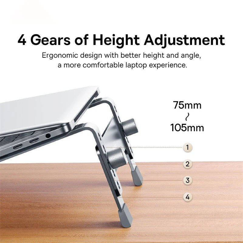 Baseus Laptop Stand Foldable Aluminum Alloy Portable Notebook Stand For Macbook Air Pro 10 - 17'' Computer Bracket Laptop Holder - Etienne TECH - ELECTRONIQUEelectronique