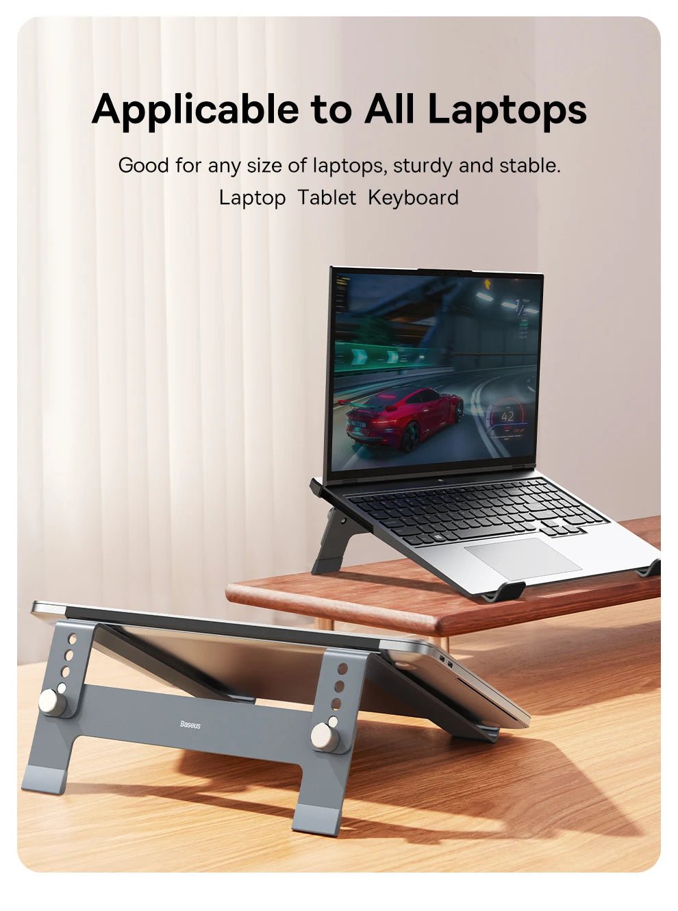 Baseus Laptop Stand Foldable Aluminum Alloy Portable Notebook Stand For Macbook Air Pro 10 - 17'' Computer Bracket Laptop Holder - Etienne TECH - ELECTRONIQUEelectronique