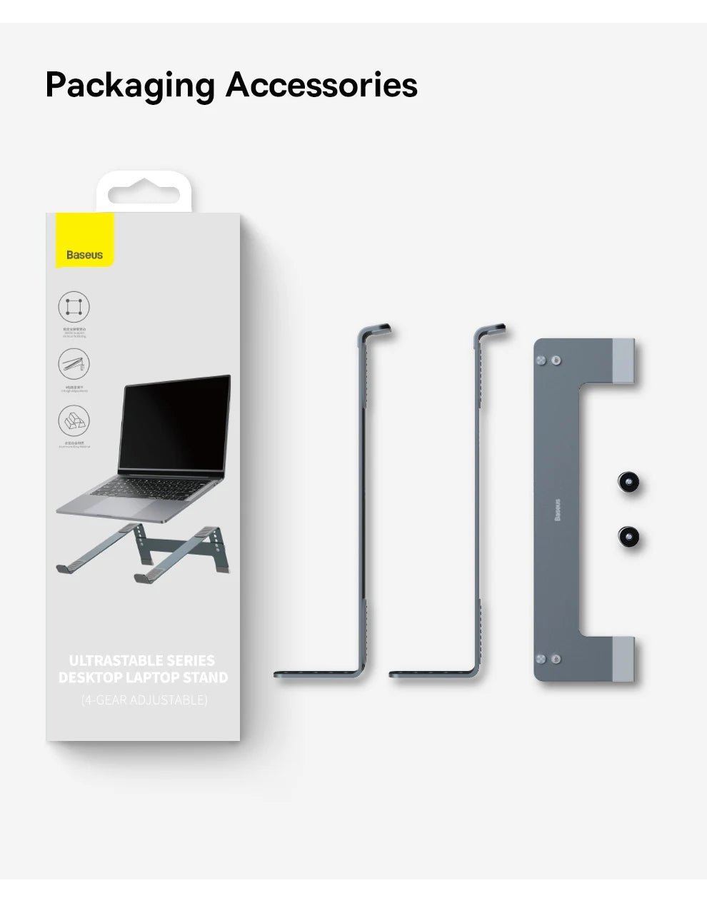 Baseus Laptop Stand Foldable Aluminum Alloy Portable Notebook Stand For Macbook Air Pro 10 - 17'' Computer Bracket Laptop Holder - Etienne TECH - ELECTRONIQUEelectronique