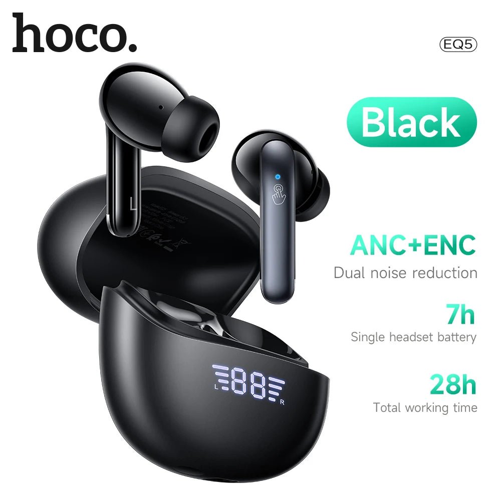 HOCO AirPods EQ5 ANC+ENC Bluetooth Wireless Earphone Active Noise Cancellation Hifi Stereo Sound Microphone Music Sport earbuds - Etienne TECH - ELECTRONIQUEelectronique