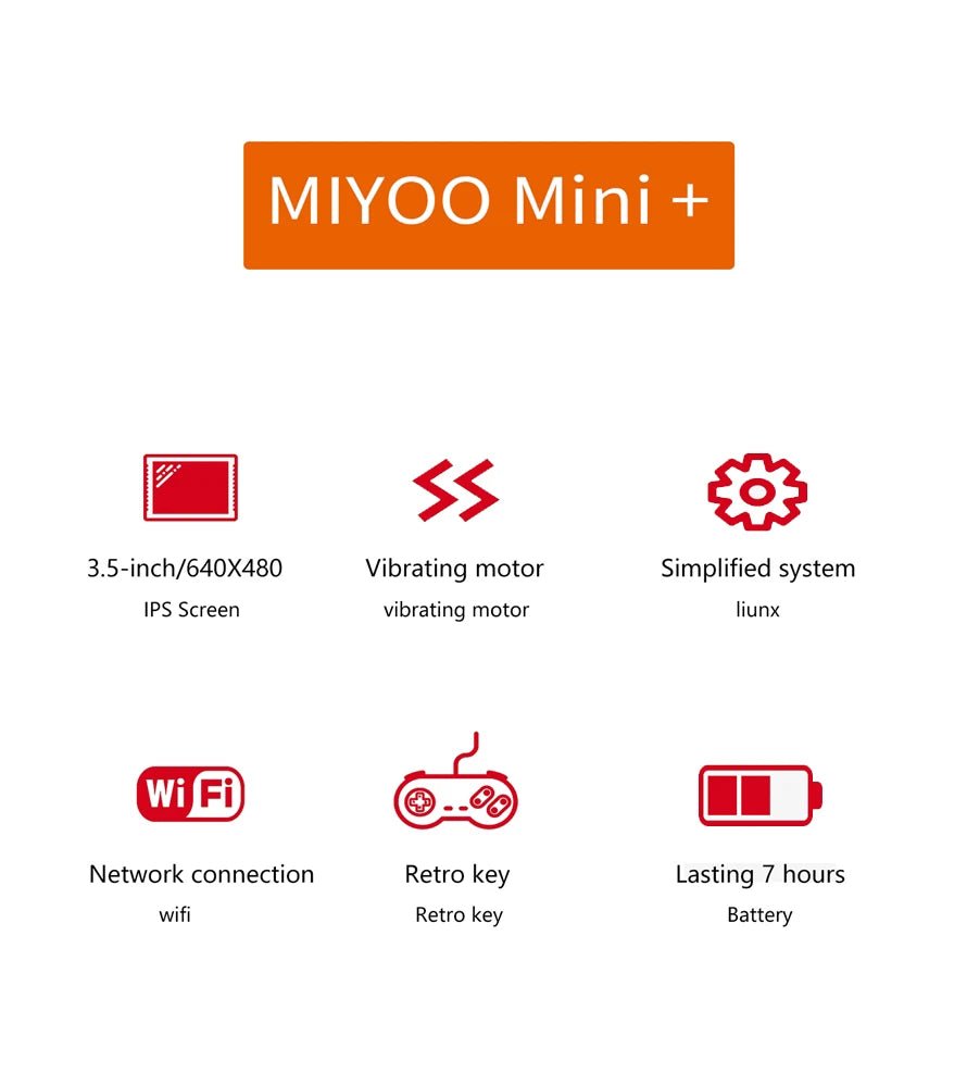 MIYOO Mini Plus Portable Retro Handheld Game Console 3.5 - inch IPS HD Screen Children's Gift Linux System Classic Gaming Emulator - Etienne TECH - ELECTRONIQUEelectronique