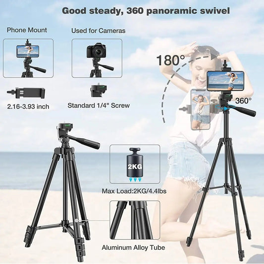 103cm Lightweight Camera Tripod For Mobile Tripod Camera Portable SLR Bluetooth - compatible Desktop Cam Stand Monopod Smartphone - Etienne TECH - ELECTRONIQUEelectronique