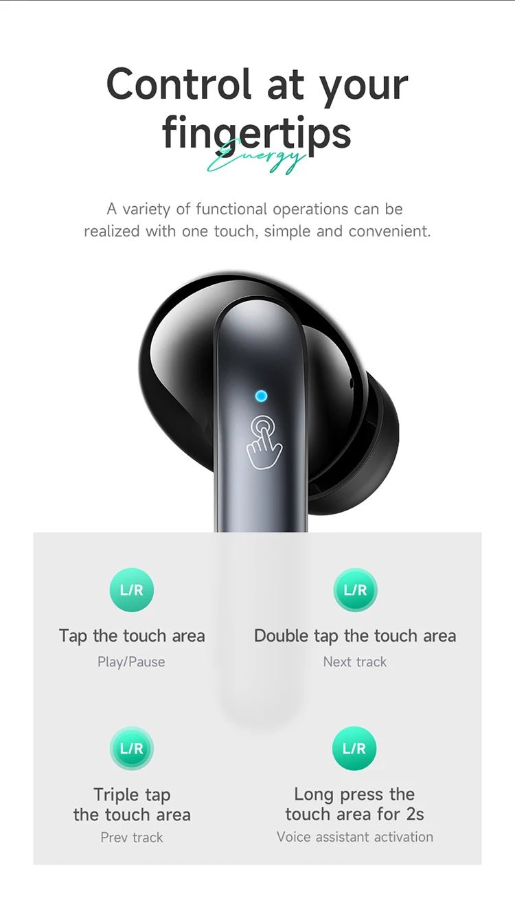 HOCO AirPods EQ5 ANC+ENC Bluetooth Wireless Earphone Active Noise Cancellation Hifi Stereo Sound Microphone Music Sport earbuds - Etienne TECH - ELECTRONIQUEelectronique