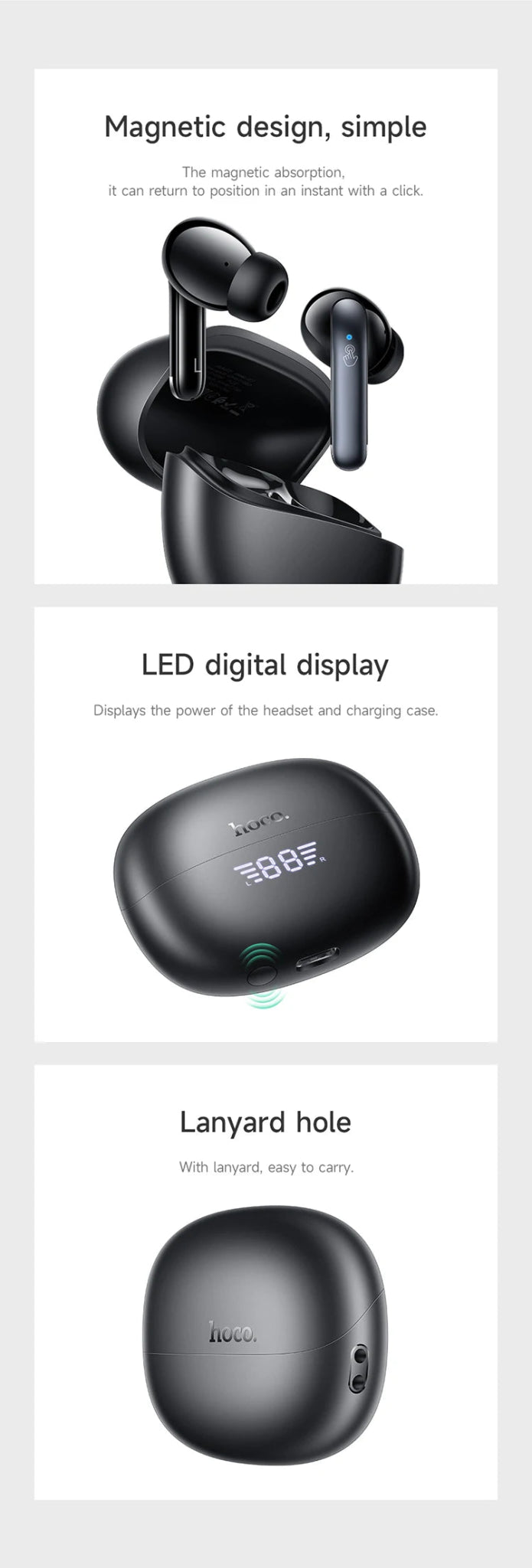 HOCO AirPods EQ5 ANC+ENC Bluetooth Wireless Earphone Active Noise Cancellation Hifi Stereo Sound Microphone Music Sport earbuds - Etienne TECH - ELECTRONIQUEelectronique