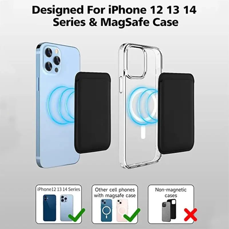 Leather Wallet Case For iPhone 15 Pro Max Magsafe Wallet Leather Compatible For iPhone 14 13 12 Card Holder with MagSafe Magnet - Etienne TECH - ELECTRONIQUEelectronique