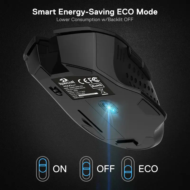 Redragon M656 Gainer Wireless Gaming Mouse, 4000 DPI 2.4Ghz Wireless Gamer Mouse w/ 5 DPI Levels, 7 Macro Buttons, Red LED Backl - Etienne TECH - ELECTRONIQUEelectronique