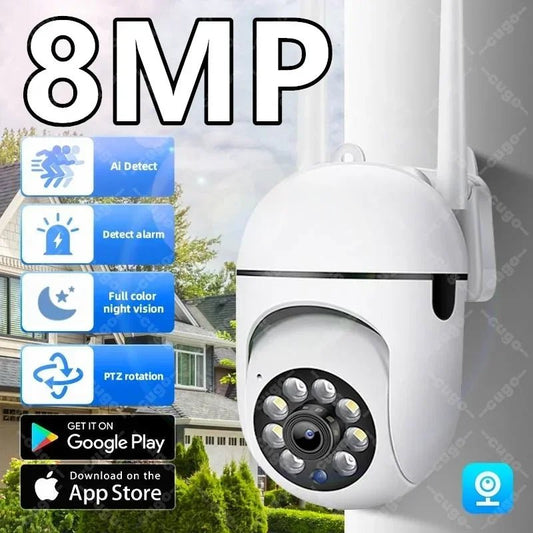 Wifi Surveillance Camera 8MP Wireless Security PTZ IP Camera HD Color Night Vision AI Human Tracking CCTV Camera 4X Digital Zoom - Etienne TECH - ELECTRONIQUEelectronique