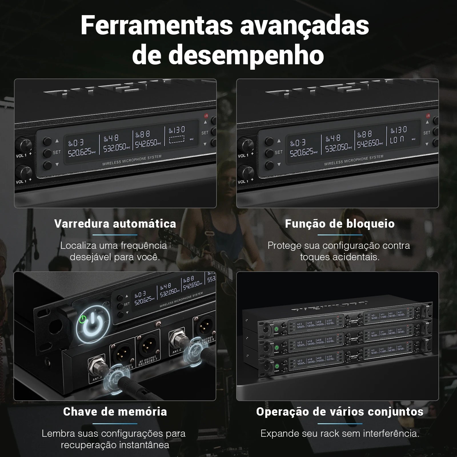 Wireless Microphone System, Phenyx Pro Eight - Channel Cordless Mic Set with Metal Handheld Mics, 8x40 Channels, Auto Scan for DJ - Etienne TECH - ELECTRONIQUEelectronique