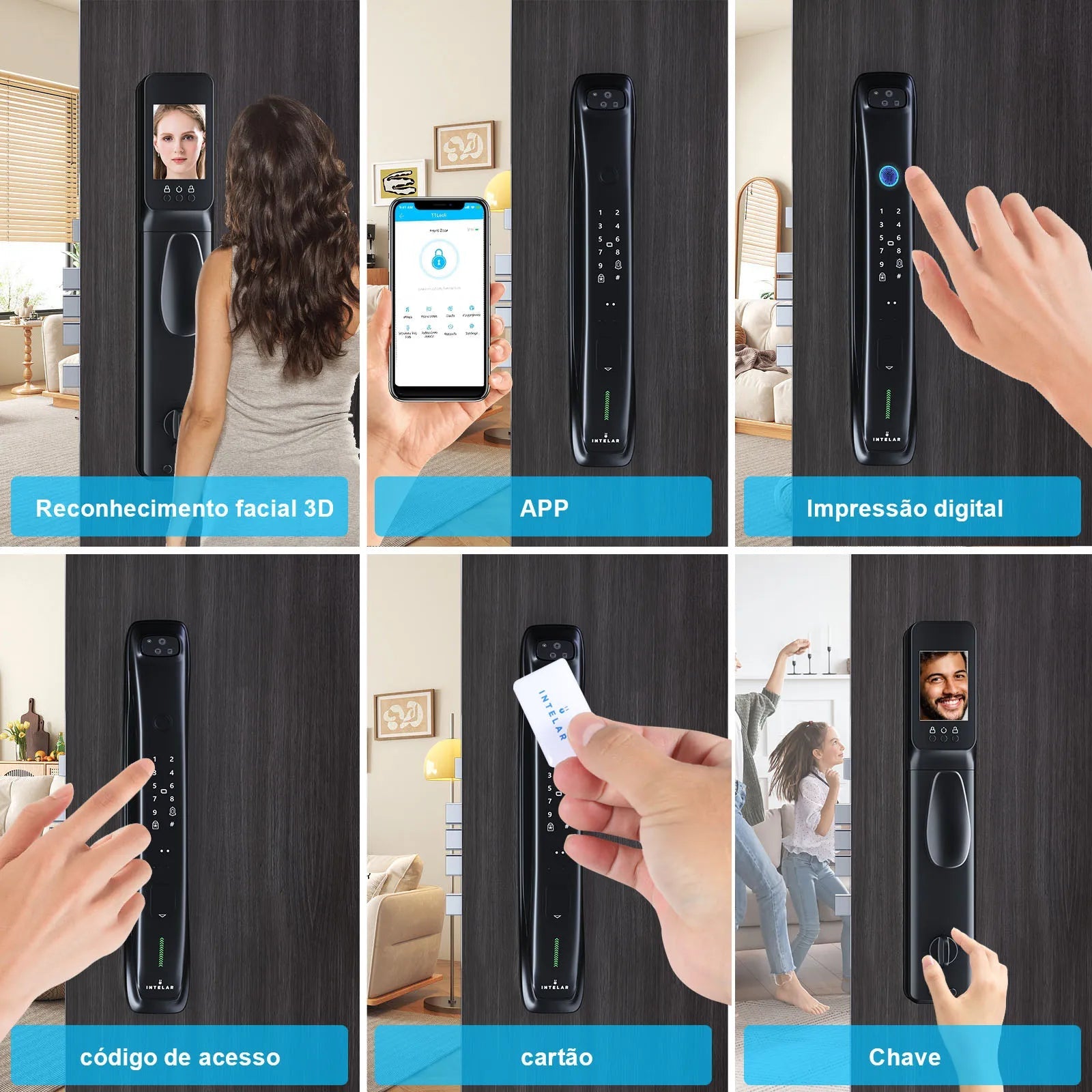 X3 Tuya Wifi 3D face recognition Electronic lock biometrics Fingerprint Lock Smart Door Lock Key Card NFC Camera Electronic Lock - Etienne TECH - ELECTRONIQUEelectronique