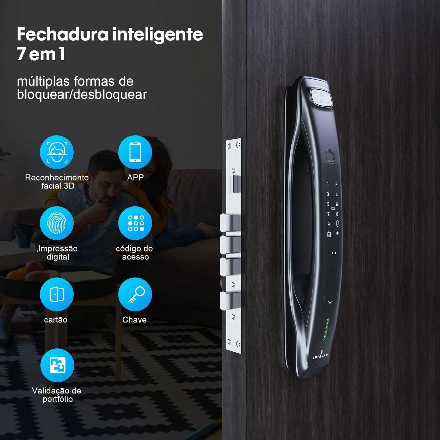 X3 Tuya Wifi 3D face recognition Electronic lock biometrics Fingerprint Lock Smart Door Lock Key Card NFC Camera Electronic Lock - Etienne TECH - ELECTRONIQUEelectronique