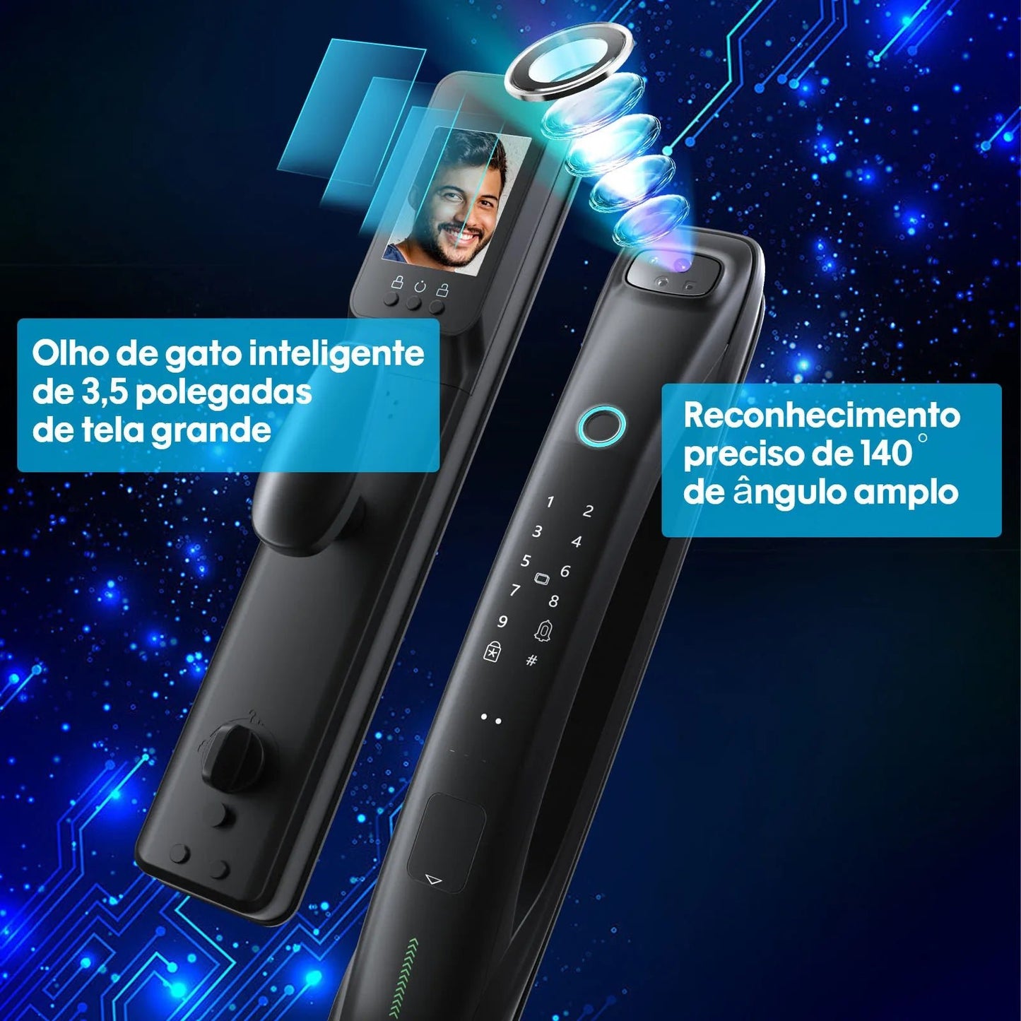 X3 Tuya Wifi 3D face recognition Electronic lock biometrics Fingerprint Lock Smart Door Lock Key Card NFC Camera Electronic Lock - Etienne TECH - ELECTRONIQUEelectronique